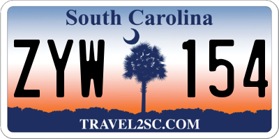 SC license plate ZYW154