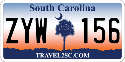 SC license plate ZYW156