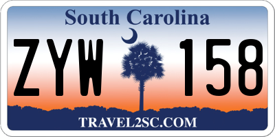 SC license plate ZYW158