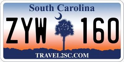SC license plate ZYW160