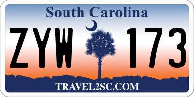 SC license plate ZYW173