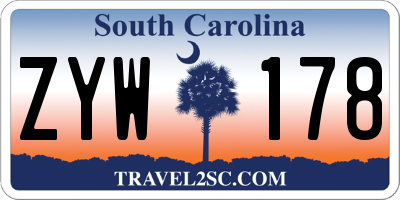 SC license plate ZYW178