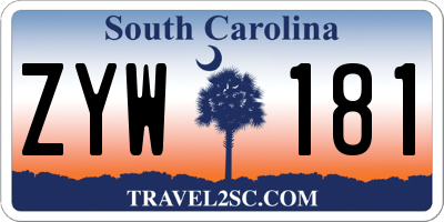 SC license plate ZYW181