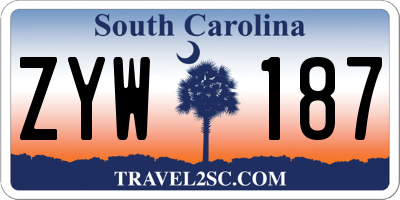 SC license plate ZYW187