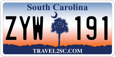 SC license plate ZYW191