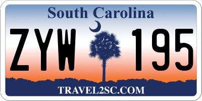 SC license plate ZYW195