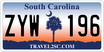 SC license plate ZYW196