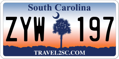 SC license plate ZYW197