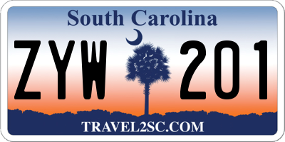 SC license plate ZYW201