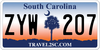 SC license plate ZYW207