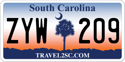 SC license plate ZYW209