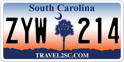 SC license plate ZYW214