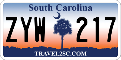 SC license plate ZYW217