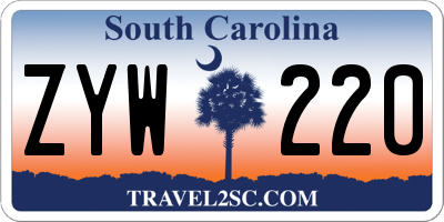 SC license plate ZYW220