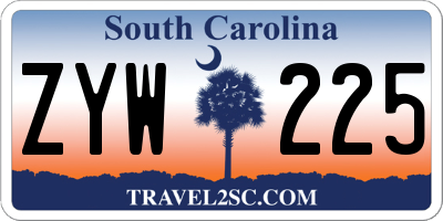 SC license plate ZYW225