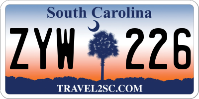SC license plate ZYW226