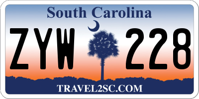SC license plate ZYW228