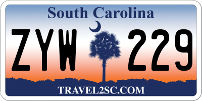SC license plate ZYW229