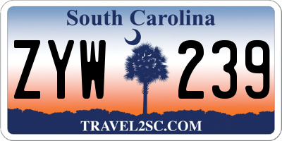 SC license plate ZYW239