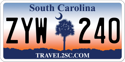 SC license plate ZYW240