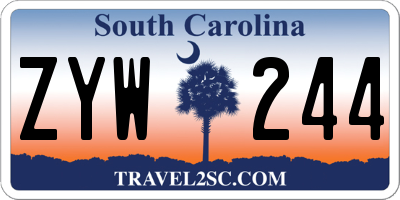 SC license plate ZYW244