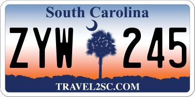 SC license plate ZYW245