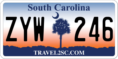 SC license plate ZYW246