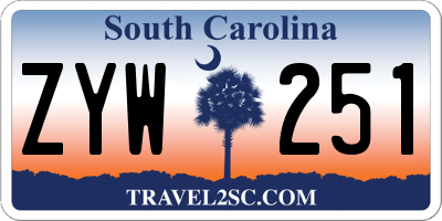 SC license plate ZYW251