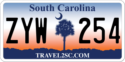 SC license plate ZYW254