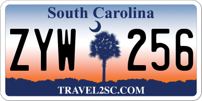 SC license plate ZYW256