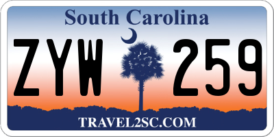 SC license plate ZYW259