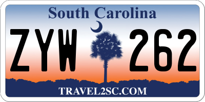 SC license plate ZYW262