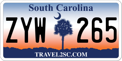 SC license plate ZYW265