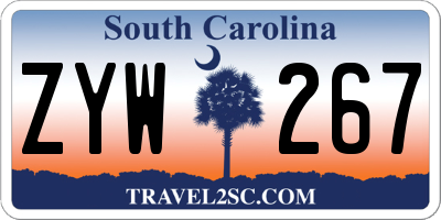 SC license plate ZYW267
