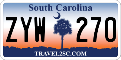 SC license plate ZYW270