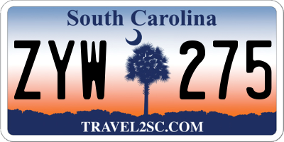 SC license plate ZYW275