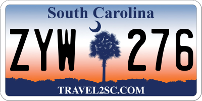 SC license plate ZYW276