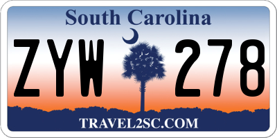 SC license plate ZYW278