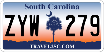 SC license plate ZYW279