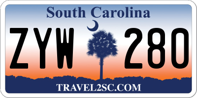 SC license plate ZYW280