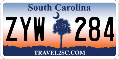 SC license plate ZYW284