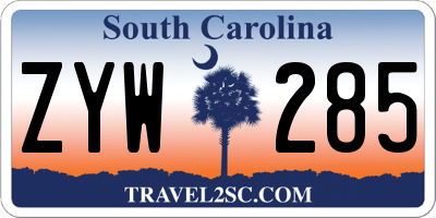SC license plate ZYW285