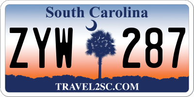 SC license plate ZYW287