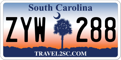 SC license plate ZYW288