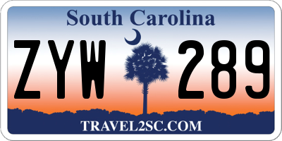 SC license plate ZYW289