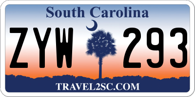 SC license plate ZYW293