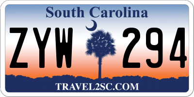 SC license plate ZYW294