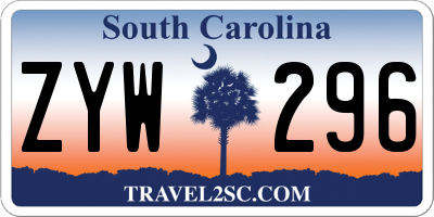 SC license plate ZYW296