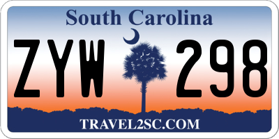 SC license plate ZYW298