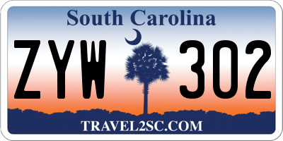 SC license plate ZYW302